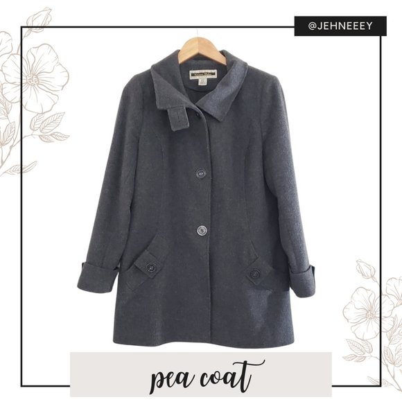 Kristen Blake Jackets & Blazers - Kristen Blake Grey Wool Pea Coat